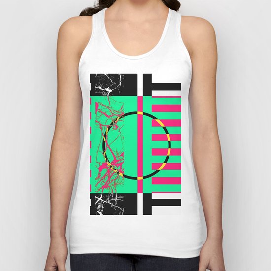 Retro Marble 1 - Abstract, marble, retro, black and white artwork Unisex Tank Top