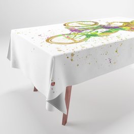 Watercolor bmx racer Tablecloth