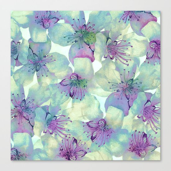 soft floral with purple Canvas Print