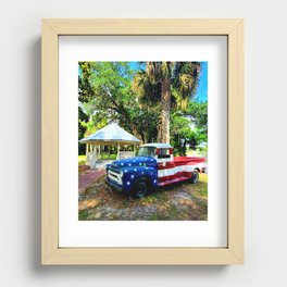 Old Truck, Old Glory Recessed Framed Print