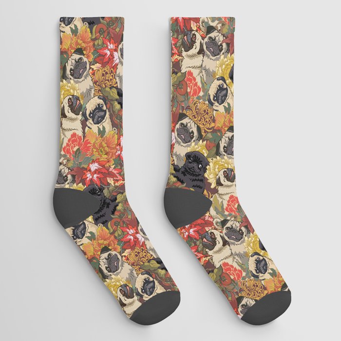 Because Pugs Autumn Socks