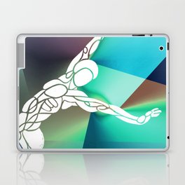 Blue Stretch Body Art Laptop Skin