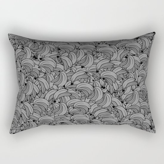 Plenty of Bananas - Gray Rectangular Pillow