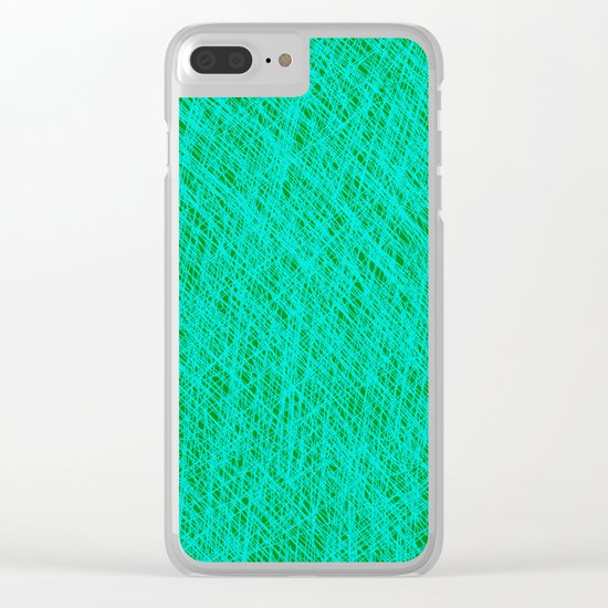 Expressive Blue (Abstract green and cyan) Clear iPhone Case