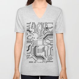 Circuit Board Art V Neck T Shirt