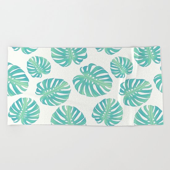 Vintage leaves Beach Towel