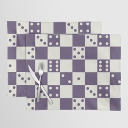 Checkered Dice Pattern (Creamy Milk & Juicy Plum Color Palette) Placemat
