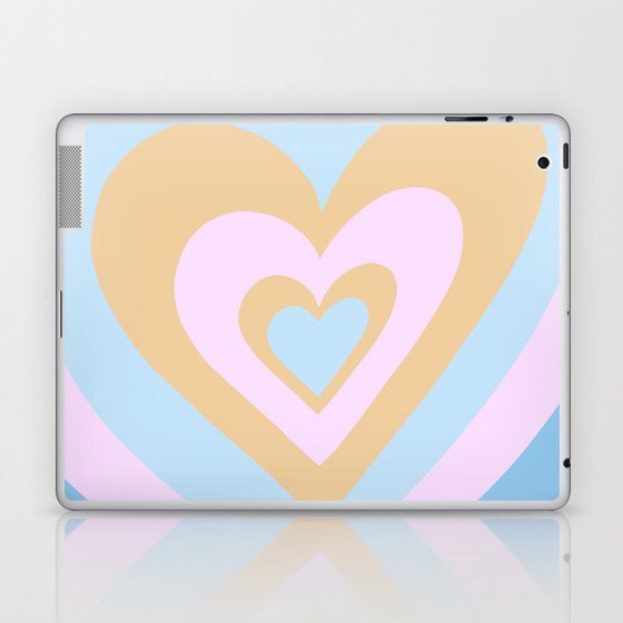 Love Power - Retro Blue, Pink, and Orange Laptop & iPad Skin