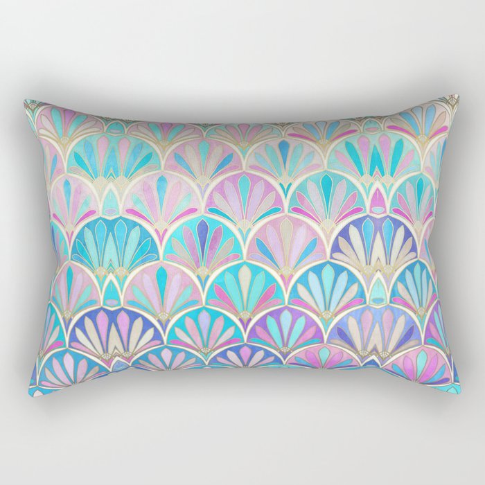 Glamorous Twenties Art Deco Pastel Pattern Rectangular Pillow