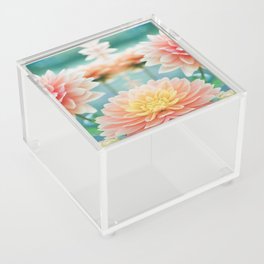 Landscape Flower Dahlia Orange. Acrylic Box
