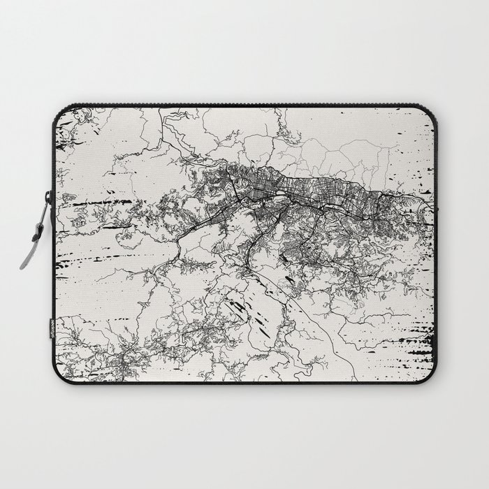 Caracas Venezuela. Vintage City Map. Black and White Laptop Sleeve