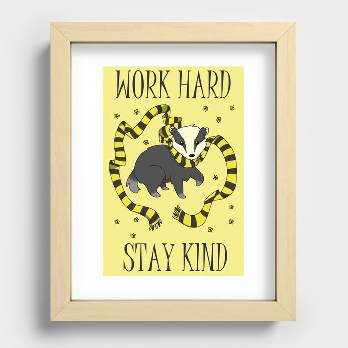 Work Hard - Stay Kind Recessed Framed Print