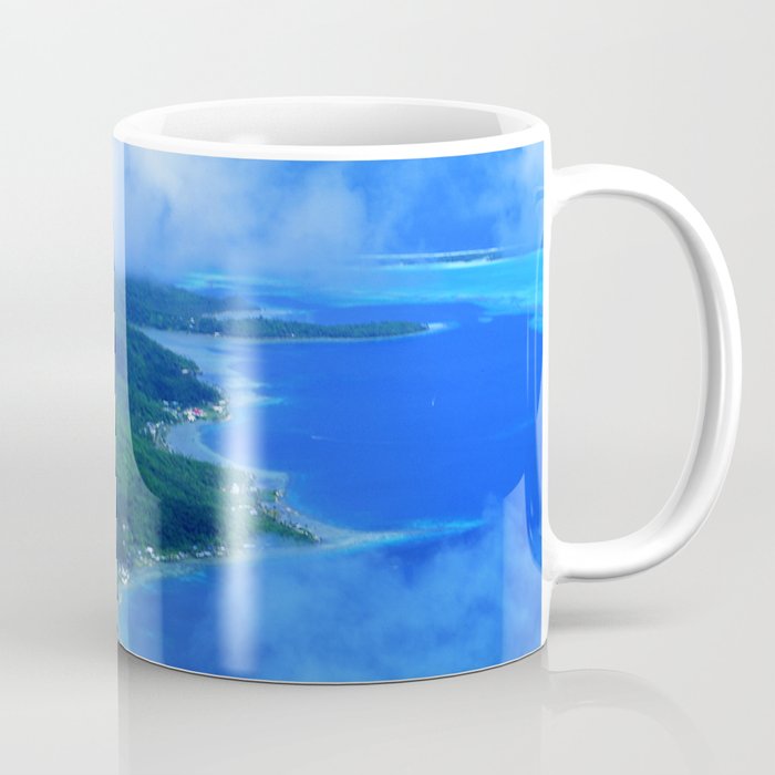 Bora Bora Island Aerial View Through Angel Clouds Coffee Mug by DEC02 ...