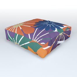 Tropical Floral Abstract Outdoor Floor Cushion