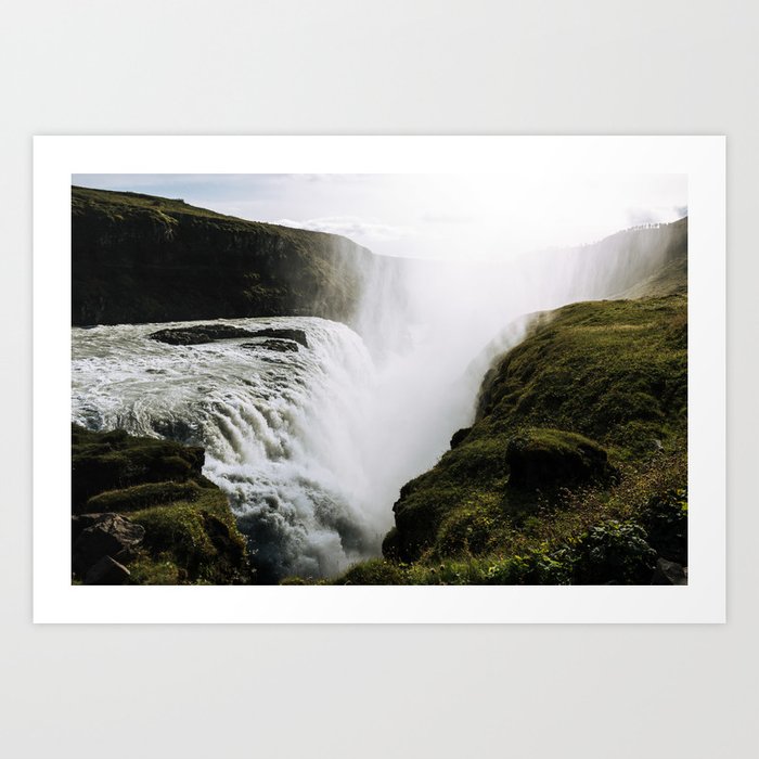 Gullfoss waterfall in Iceland - Landscape Photography Art Print