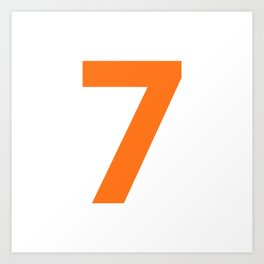 Number 7 (Orange & White) Art Print
