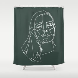 LINE ART FEMALE PORTRAITS III-III-XI Shower Curtain