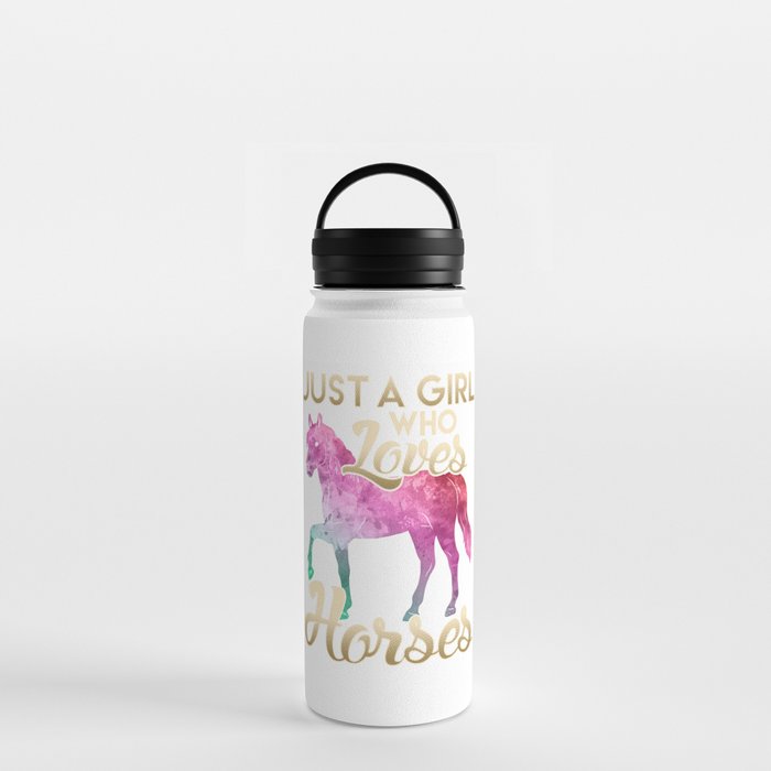 Just a Girl Who Loves Horses Galactic Space Horse Water Bottle