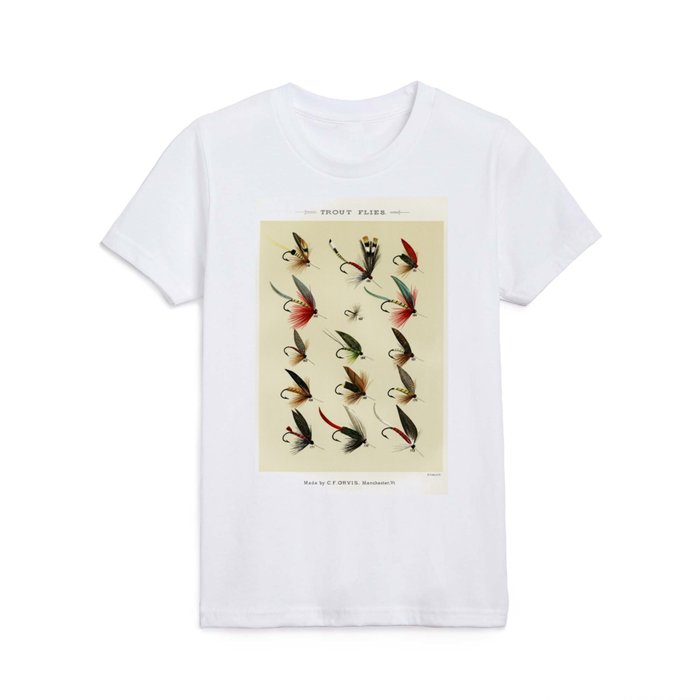 Kids T Shirt | Angler Fishing Lure - Trout Fly Fishing by Sft Design Studio - Kids Classic T-Shirt - Youth Small (6/8) - White - Full Front Graphic