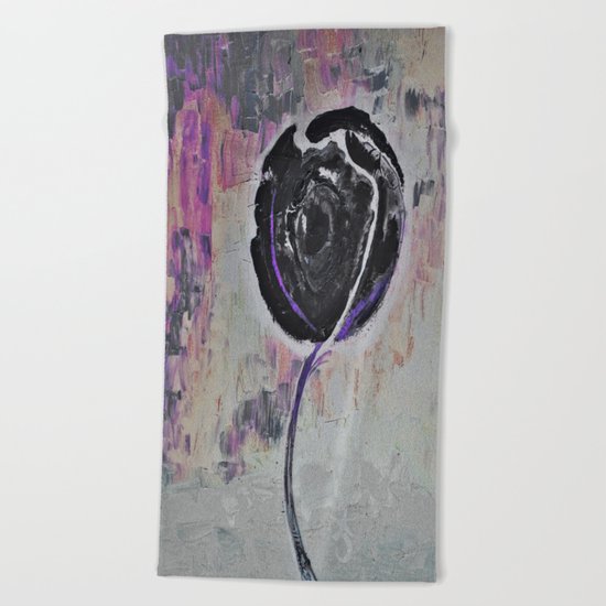 Negro Night Golden Rose Beach Towel