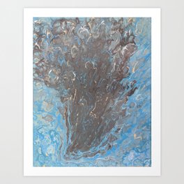 Rush of Wind Gray Blue Art Print