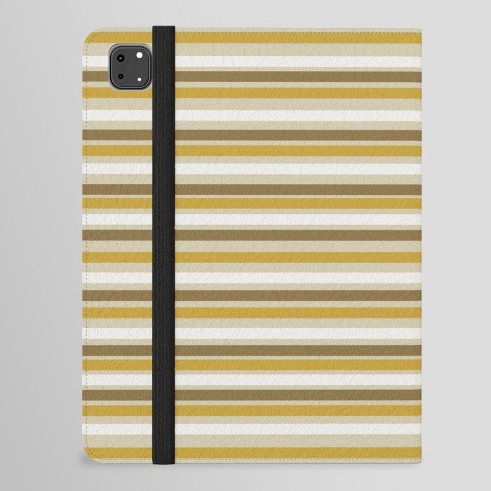 Earthy Tones Abstract Horizontal Stripes Pattern iPad Folio Case