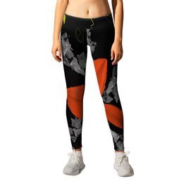 Lily and Gladiolas abstract Leggings