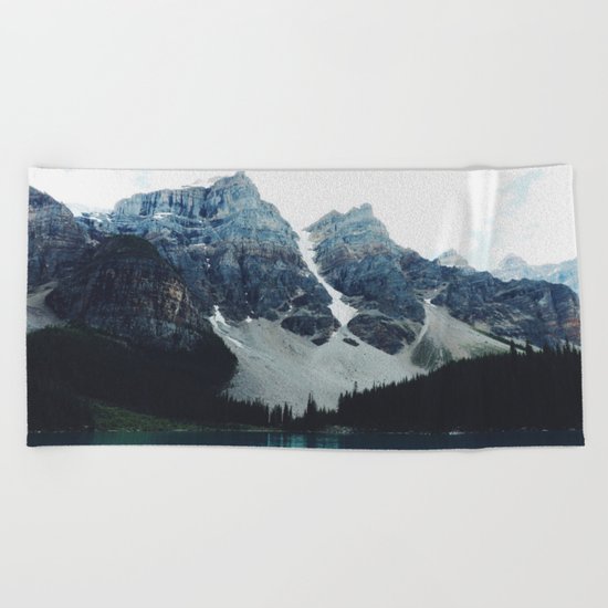 Moody Moraine lake Beach Towel