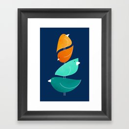 Bird Stack III Illustration Framed Art Print