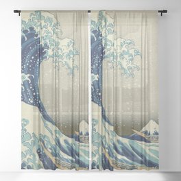 The Great Wave off Kanagawa Sheer Curtain