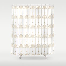 Art Deco Gold White Geometric Pattern  Shower Curtain