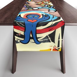 Pop Art Graffiti Collage Mixed Media by Emmanuel Signorino Table Runner