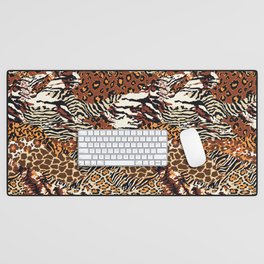 Wild animal skin. Animal print illustration pattern Desk Mat