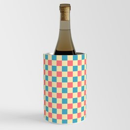 Combi Checkerboard - teal coral yellow Wine Chiller