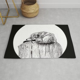 Peace in the Wild - Fox ink Drawings Area & Throw Rug