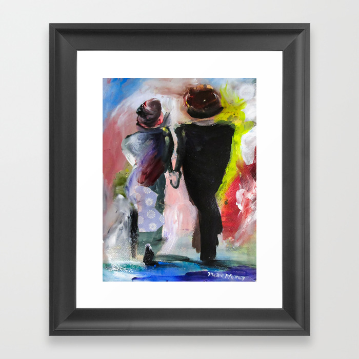 Happy Anniversary Abstract Figure Painting Framed Art Print By