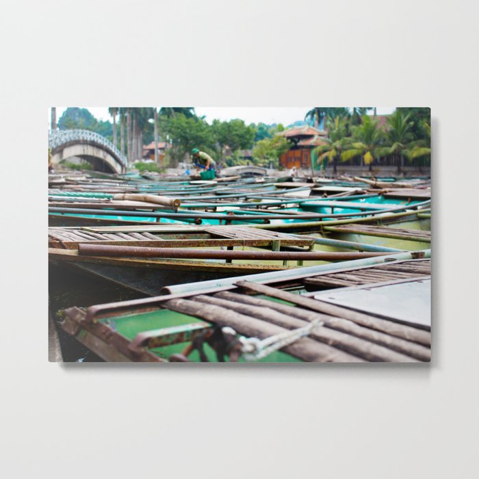 Boats in Ninh Binh, Vietnam Metal Print