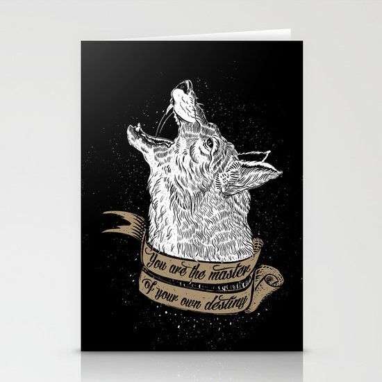 Wolf Protector (Black n Bronze collection) Stationery Cards