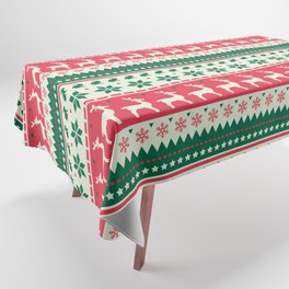 Christmas Pattern Knitted Stitch Deer Snowflake Tablecloth