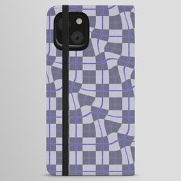 Warped Checkerboard Grid Illustration iPhone Wallet Case