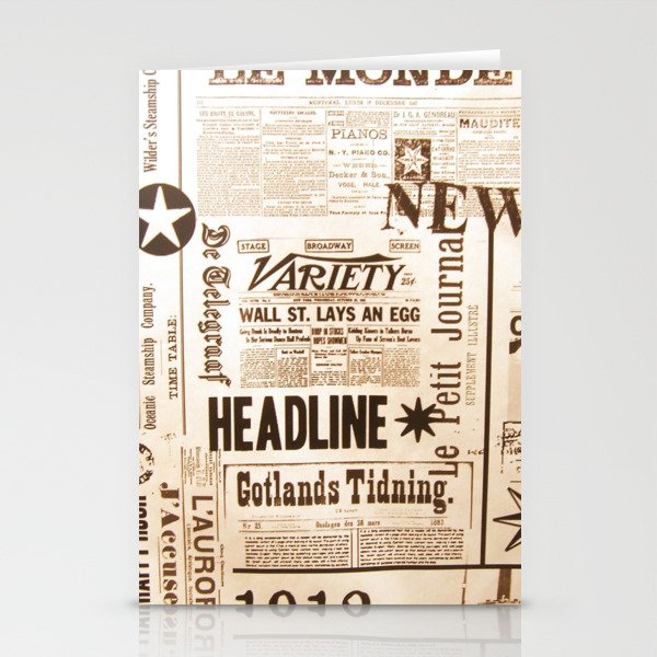 Vintage Newspaper Ads Black and White Typography Stationery Cards