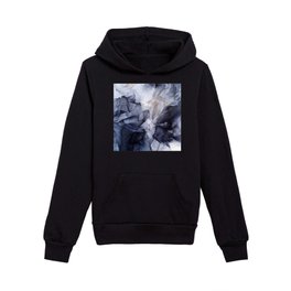 Calm but Dramatic Cool Toned Abstract Painting Kids Pullover Hoodie
