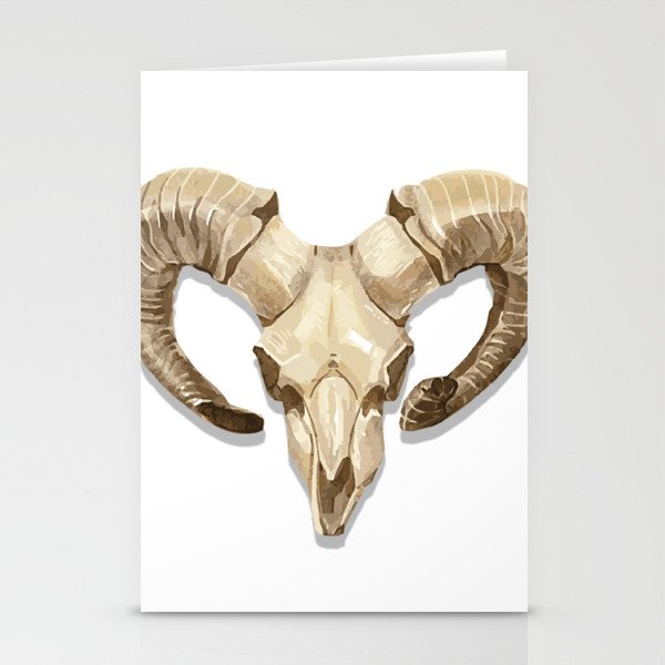 Goat Skull Illustrated art Stationery Cards