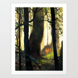 Bored in the Woods Art Print