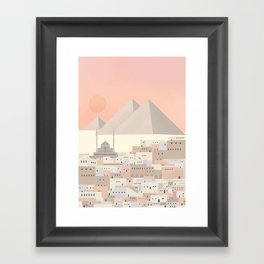 Cairo Sunset Travel Postcard Framed Art Print