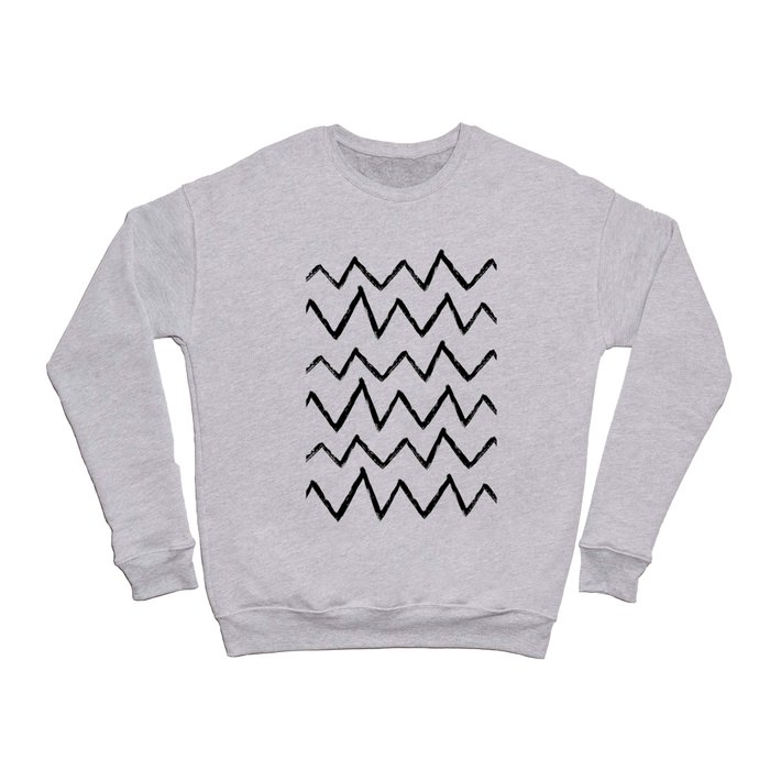 Hand-Drawn Zig Zag (Black & White Pattern) Crewneck Sweatshirt