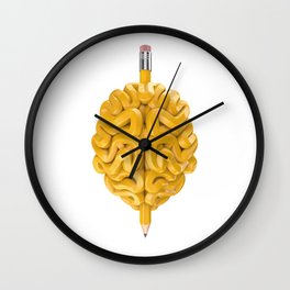 Pencil Brain Wall Clock