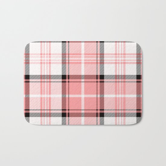 Pink Tartan Bath Mat