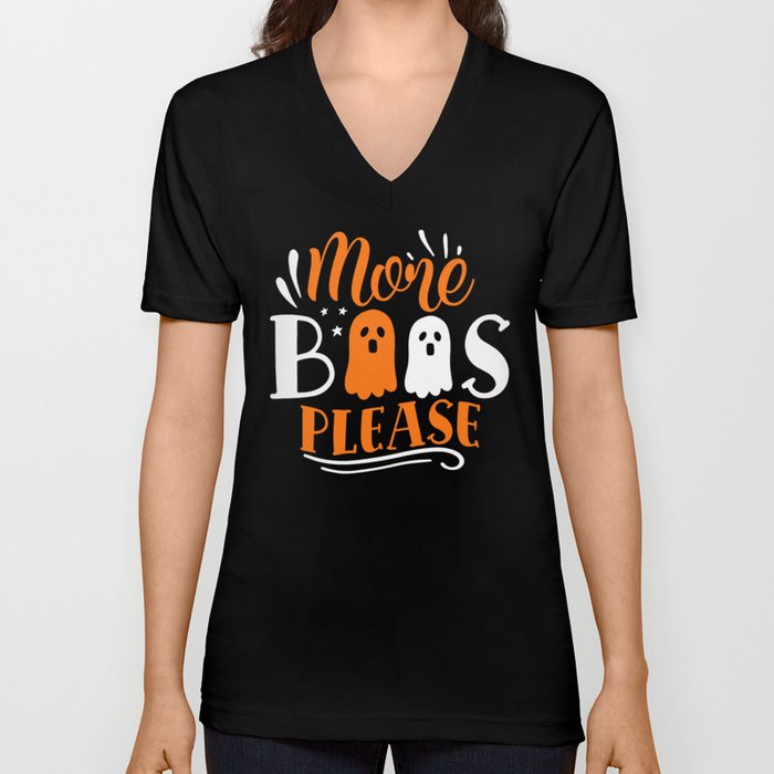More Boos Please Cool Halloween Ghosts V Neck T Shirt