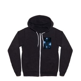 The Pleiades reflection nebula in the constellation of Taurus. Open star cluster. Zip Hoodie